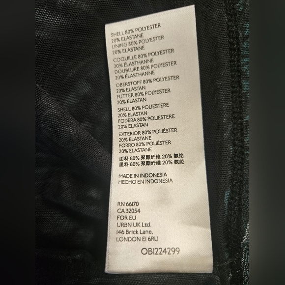 By Anthropologie- Blouse Women's S Black With Green Patern Mesh Turtle Neck - Picture 8 of 9